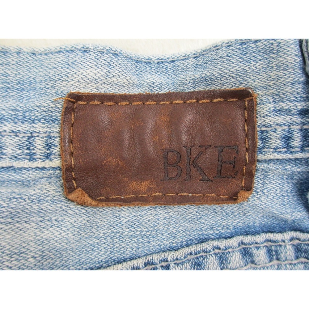 BKE Marshall Pants Mens 36 Blue Denim Jeans Straight Distressed Whiskered 36X36* - Picture 8 of 16
